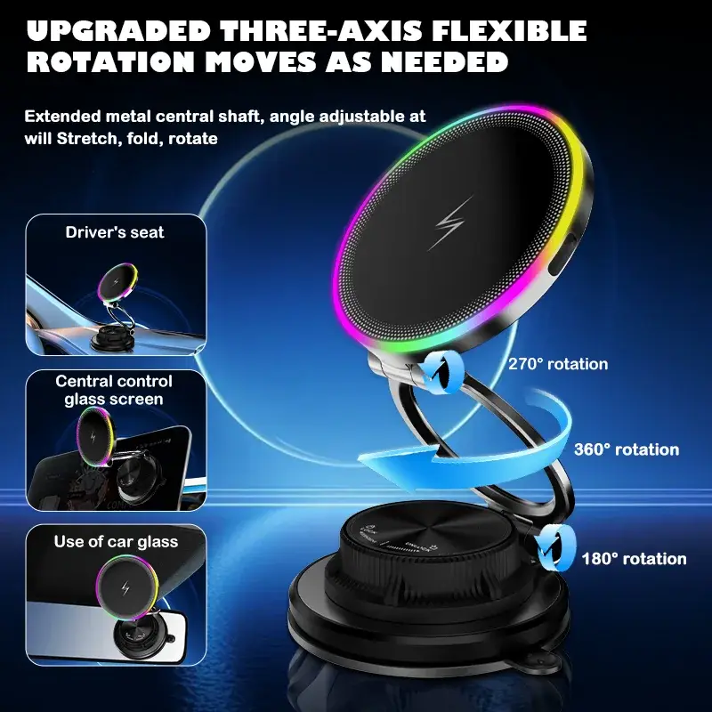 K8 RGB Magnetic Vacuum Suction Wireless Charger