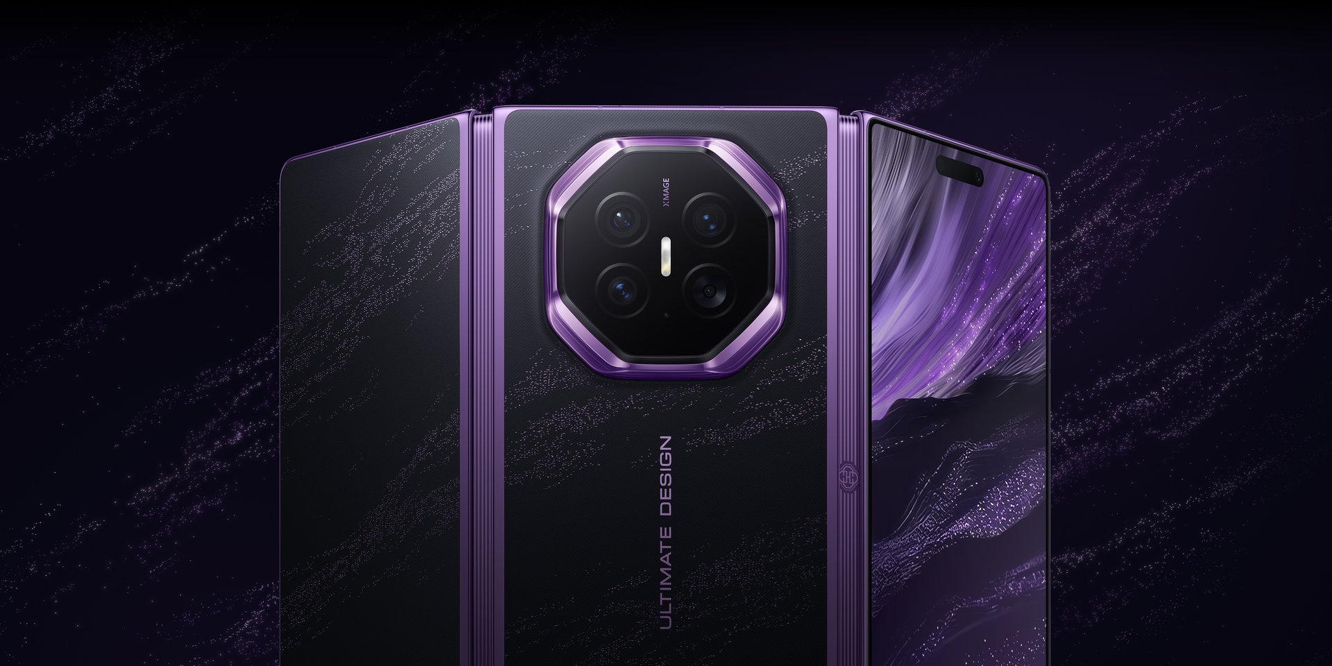 HUAWEI Mate XT 2 Ultimate Design showing the inward wing-like tri-fold form