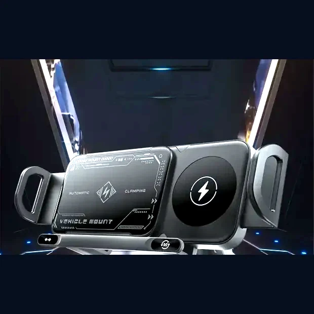 Foldable phone holder with hinge clearance detail
